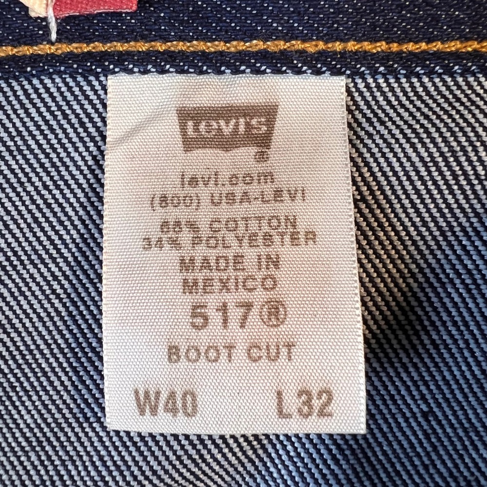 VTG Levis 517 Boot Cut Jeans Mens 40x32 Indigo Deadstock 2000's 00517-2017 NWT - Picture 3 of 11